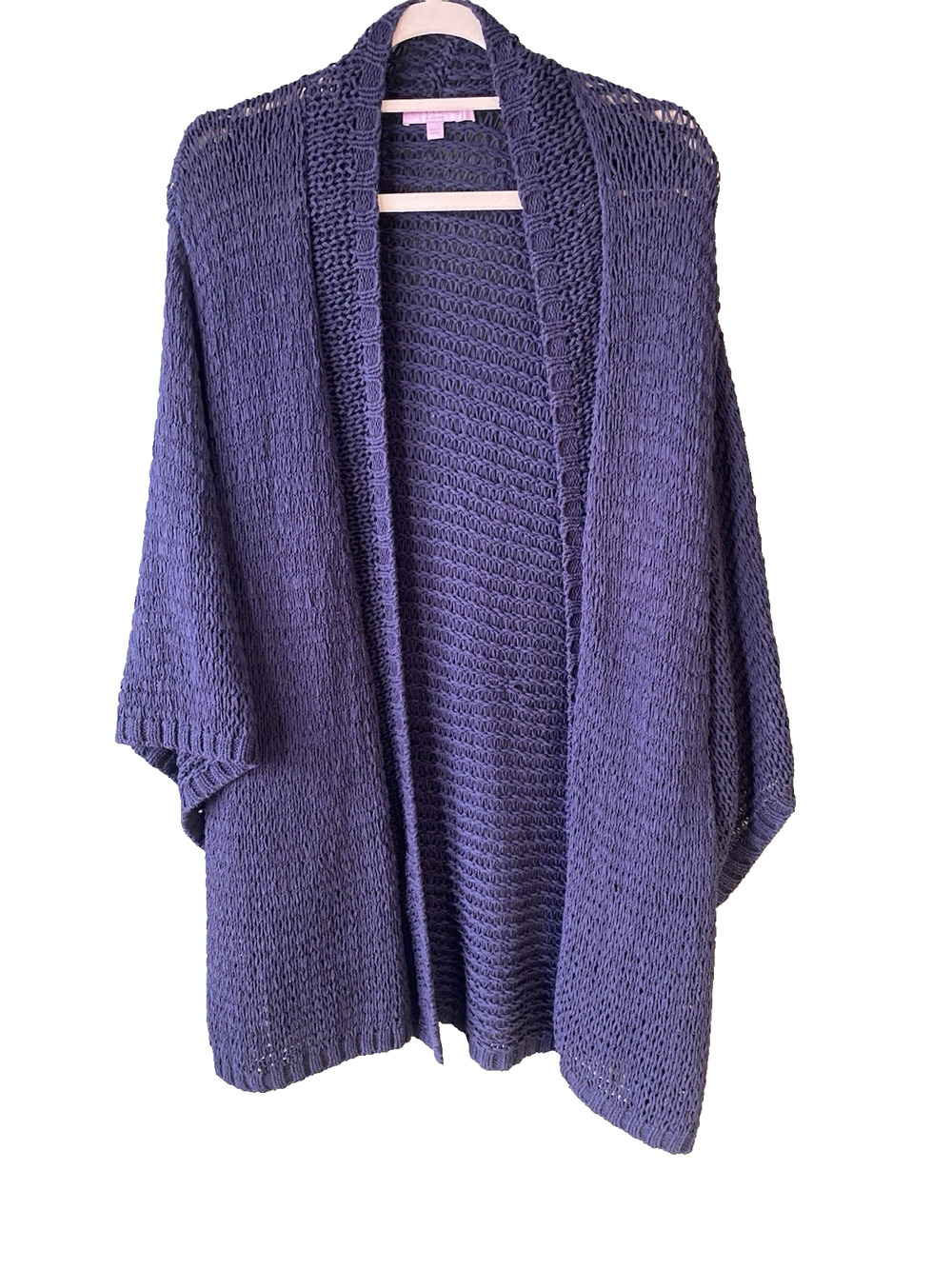 CALYPSO St Barth Cardigan Size 1 Medium Navy Blue Dolman Sleeve Knit Sweater